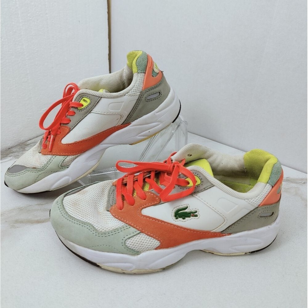 Lacoste Women's Storm 96 Color Block Trainers Sneakers, Sz 6 - Picture 2 of 13